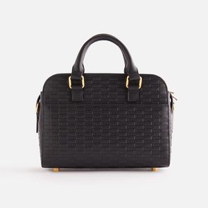 KITH monogram mini document bag black